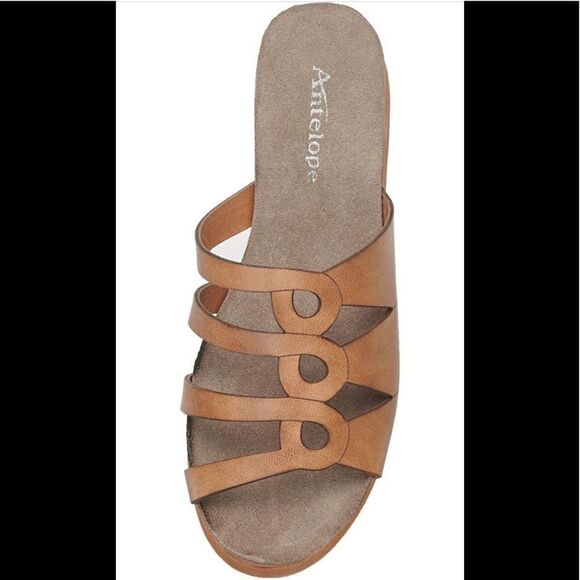 Antelope leather slide platform slip on sandal size US9; EU40 NIB - Picture 4 of 14